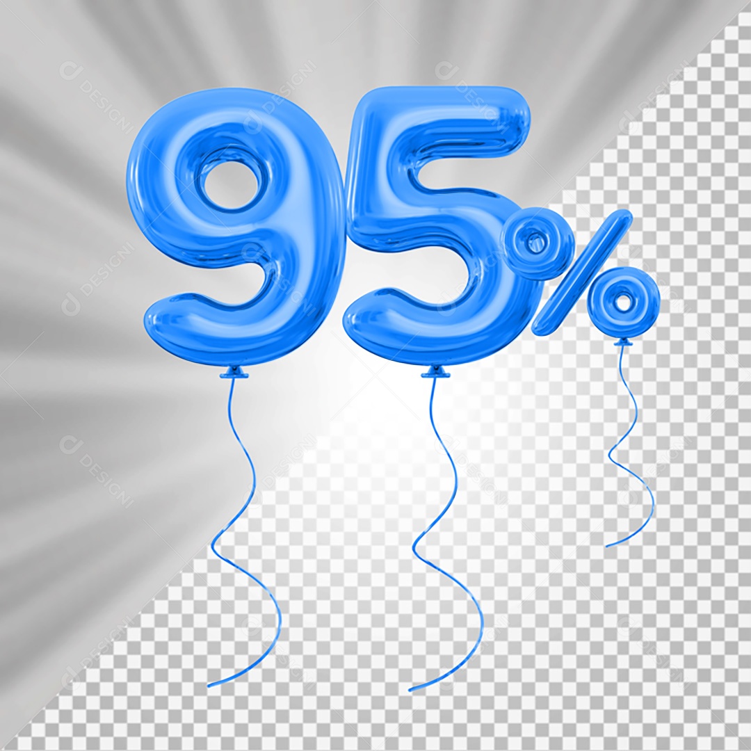Elemento 3D Azul 95% Para Composição PSD