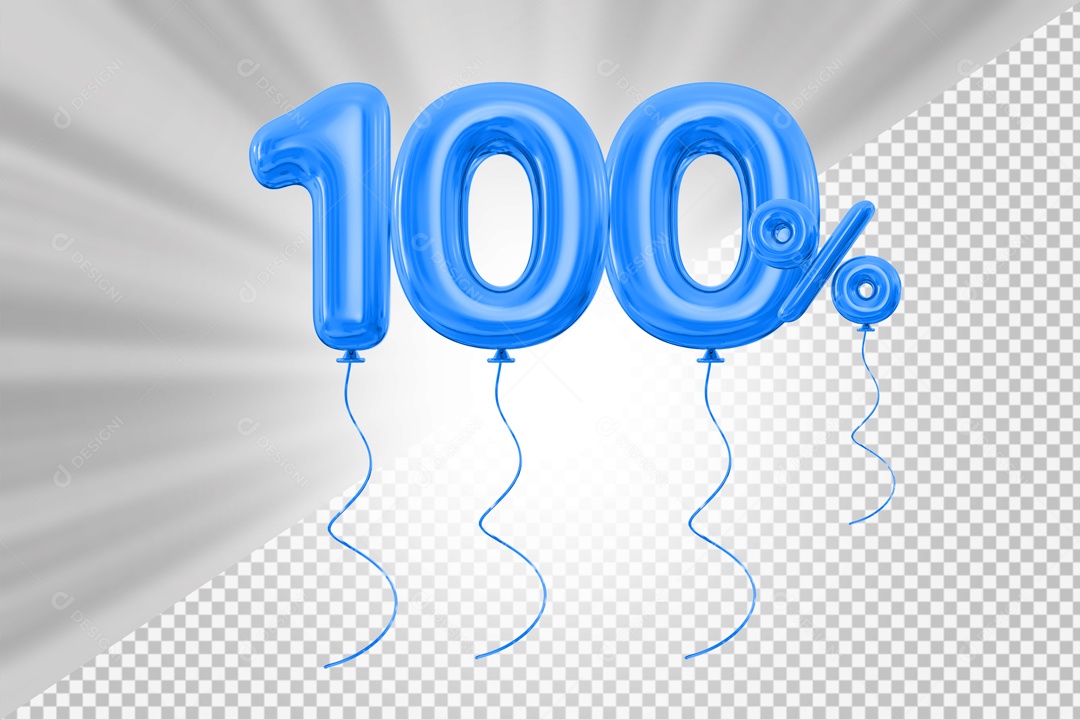 Elemento 3D Azul 100% Para Composição PSD