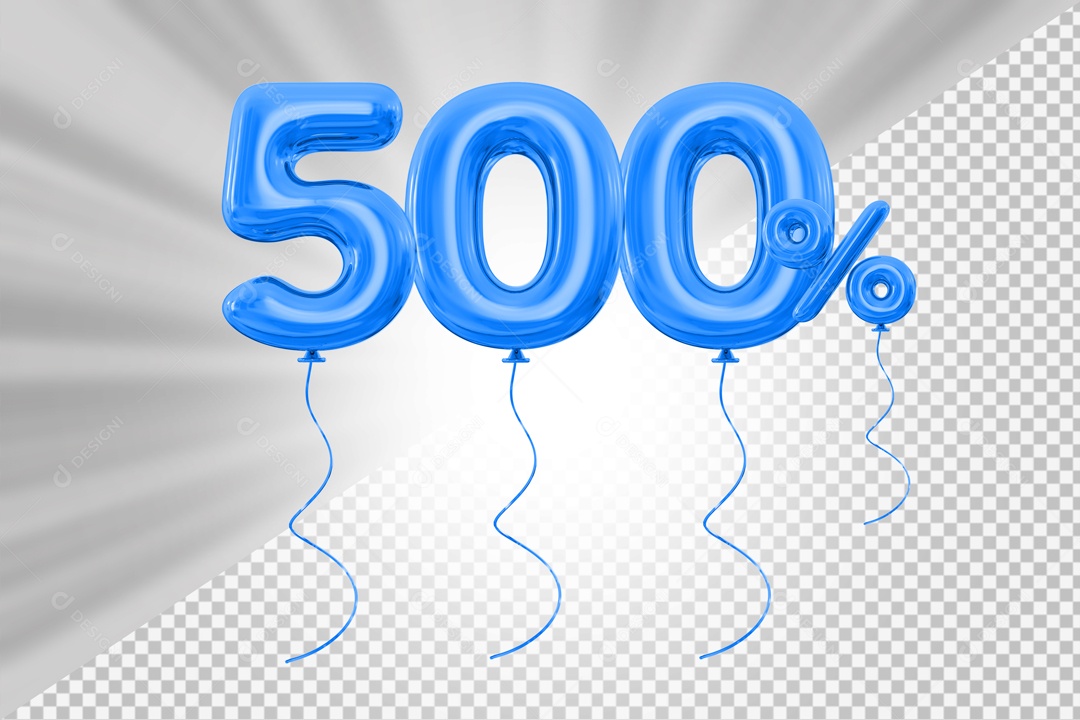 Elemento 3D Azul 500% Para Composição PSD