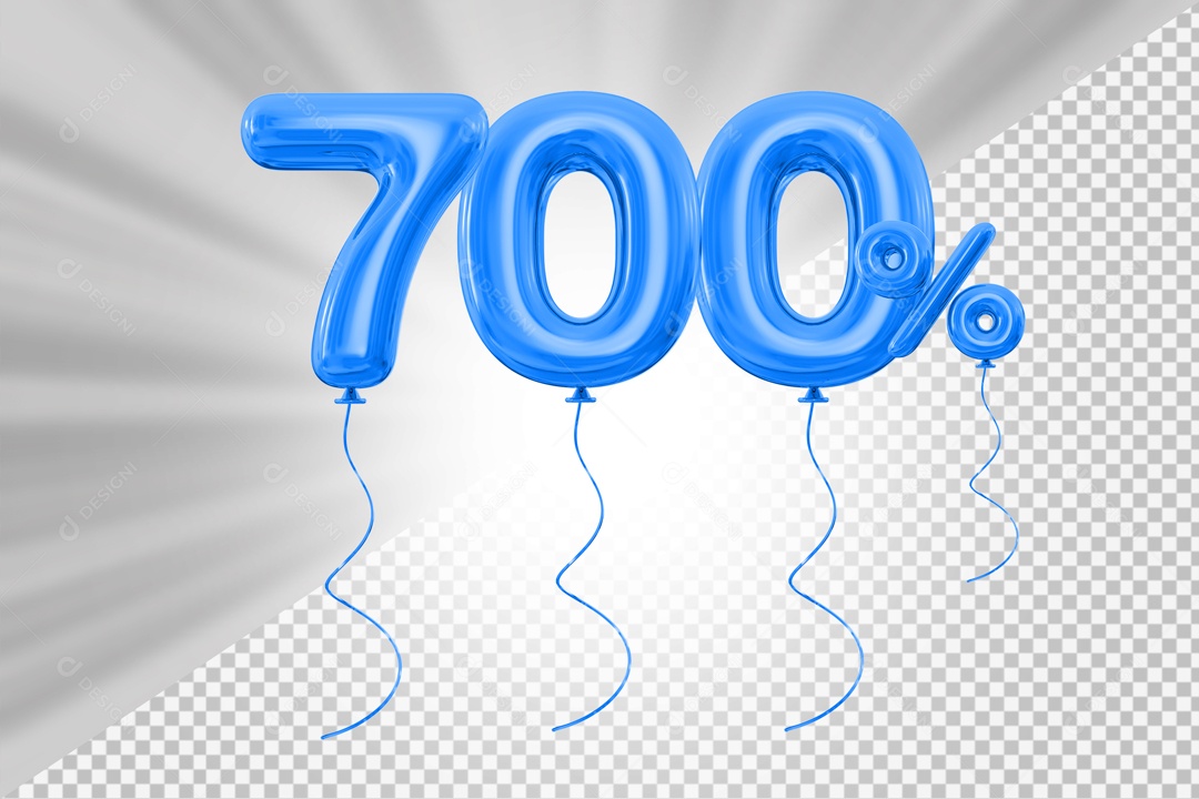 Elemento 3D Azul 700% Para Composição PSD