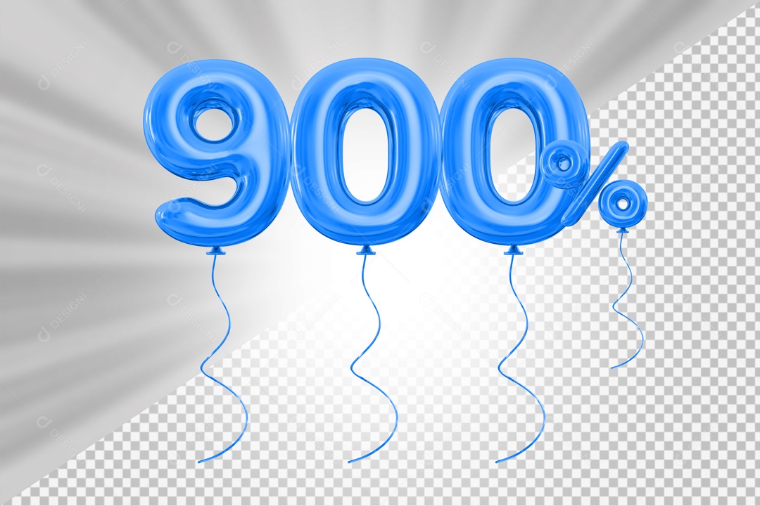 Elemento 3D Azul 900% Para Composição PSD