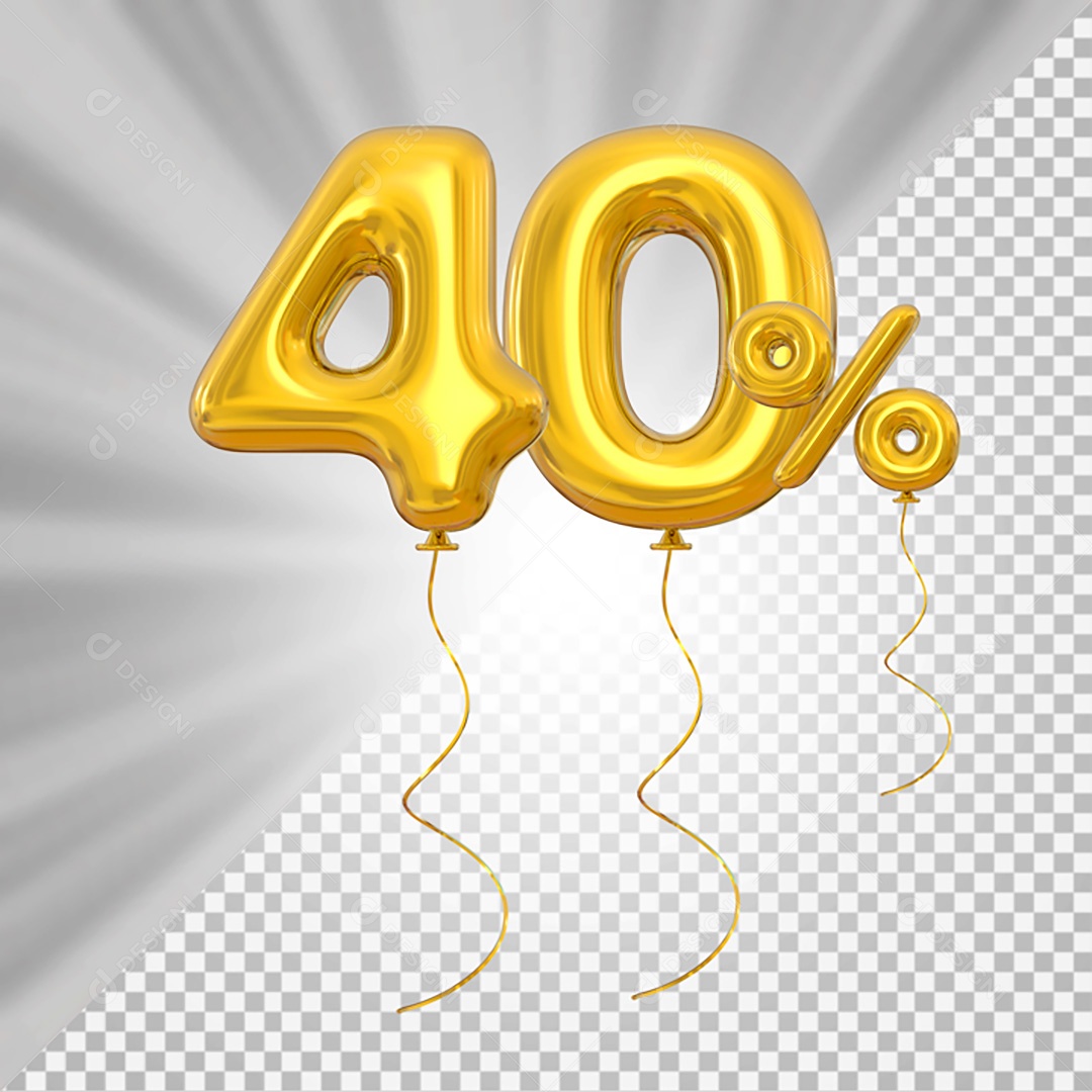 Elemento 3D Amarelo 40% Para Composição PSD