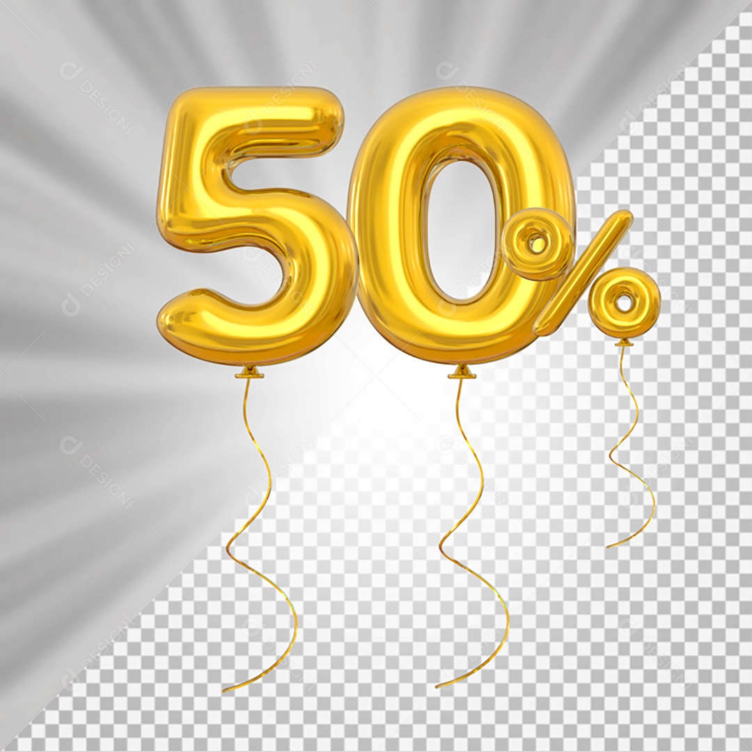 Elemento 3D Amarelo 50% Para Composição PSD