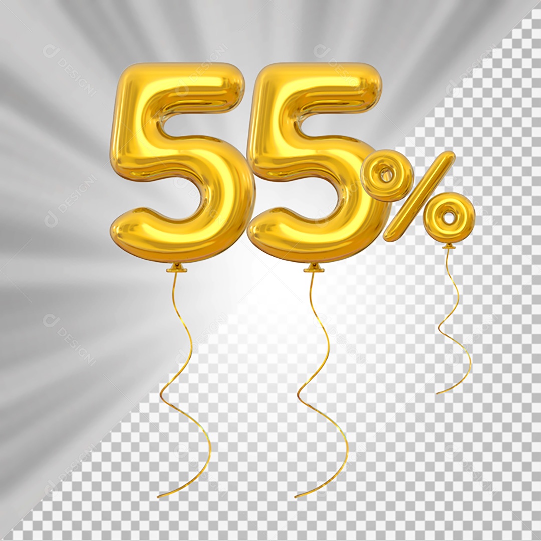 Elemento 3D Amarelo 55% Para Composição PSD