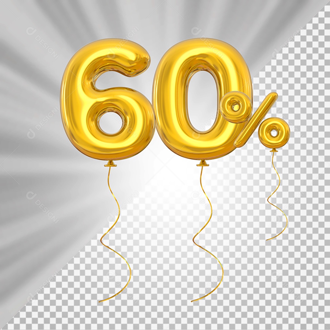 Elemento 3D Amarelo 60% Para Composição PSD