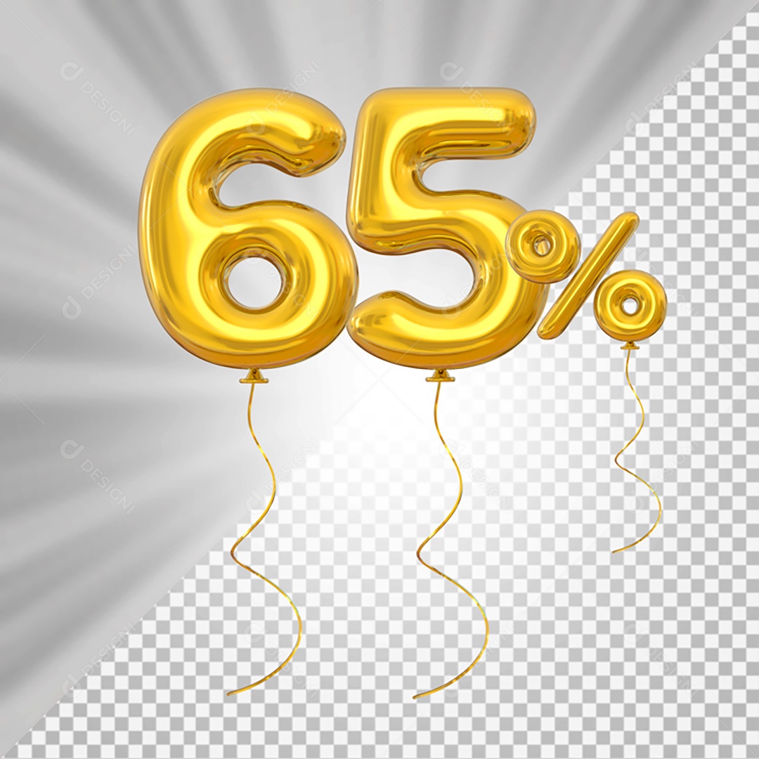 Elemento 3D Amarelo 65% Para Composição PSD