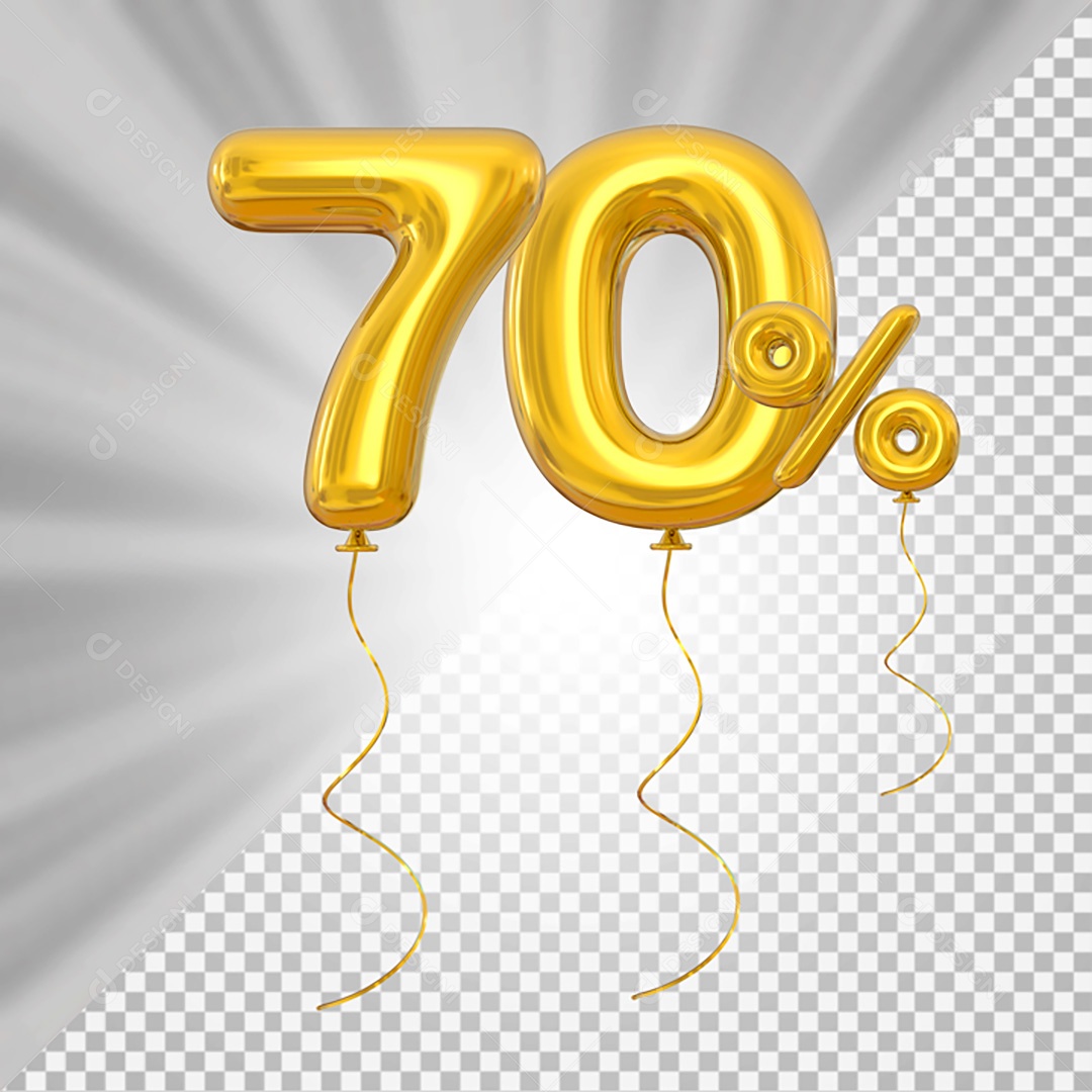 Elemento 3D Amarelo 70% Para Composição PSD