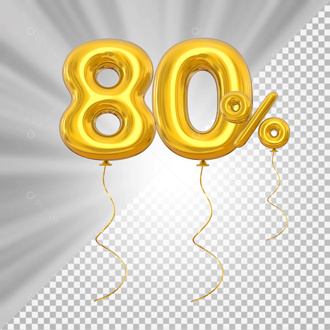 Elemento 3D Amarelo 80% Para Composição PSD