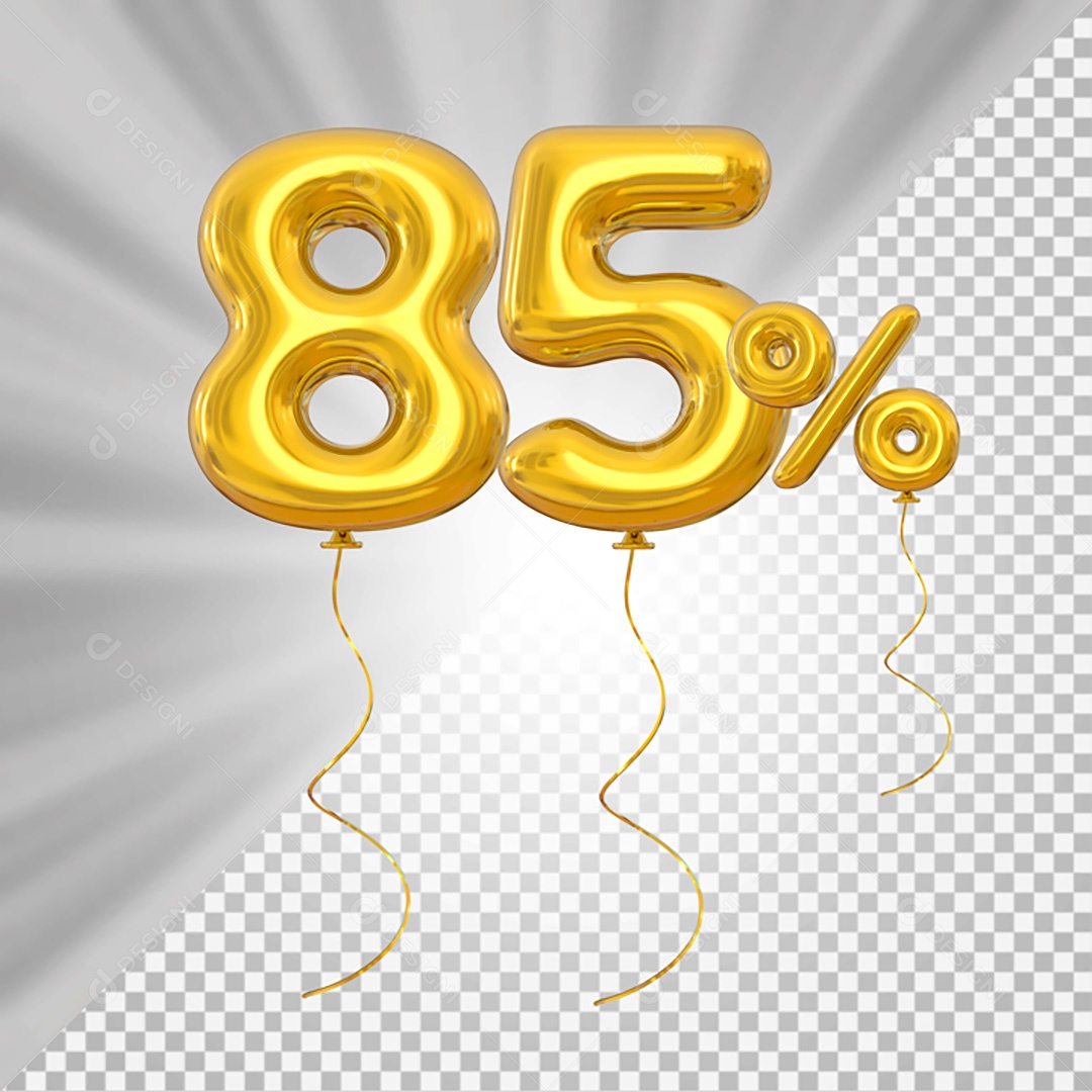 Elemento 3D Amarelo 85% Para Composição PSD