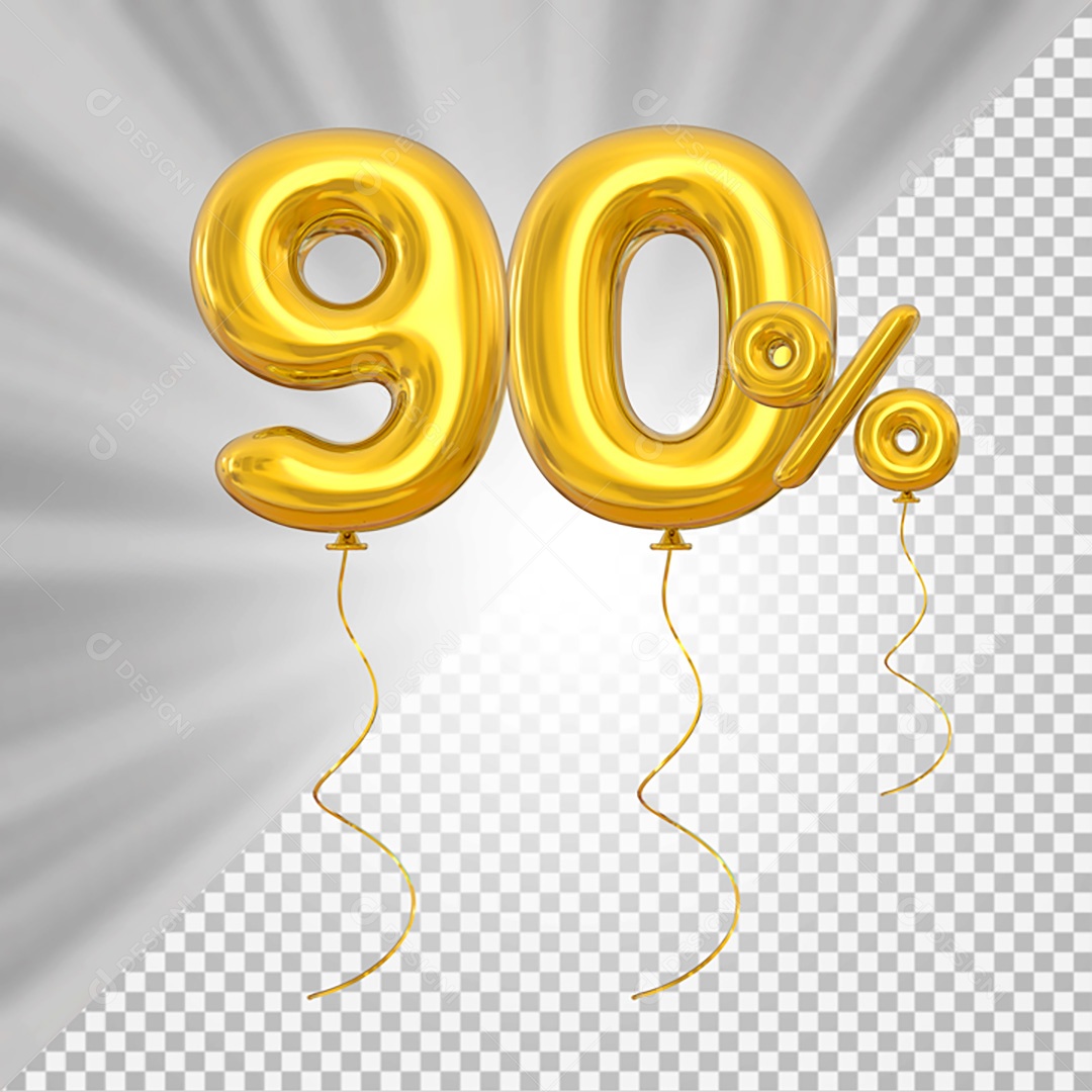 Elemento 3D Amarelo 90% Para Composição PSD