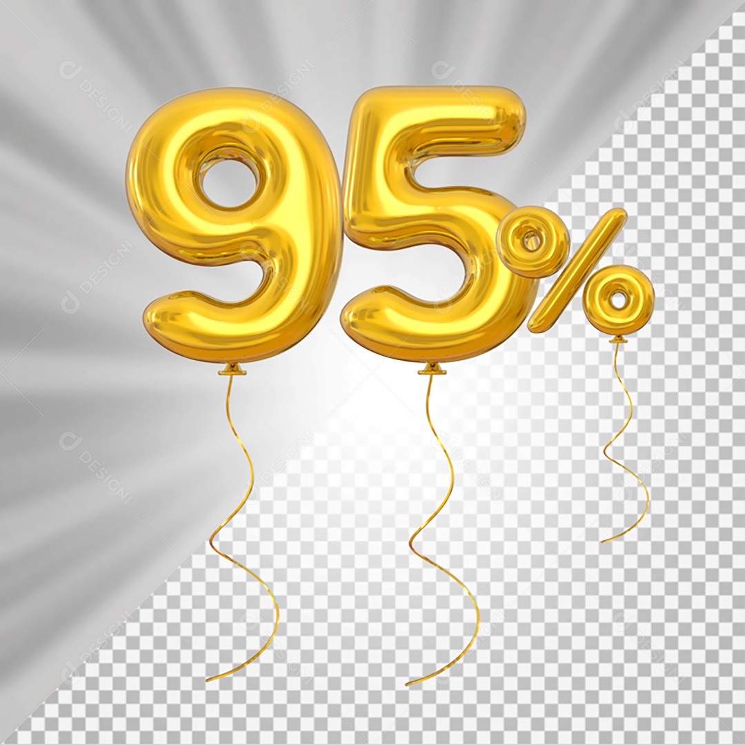 Elemento 3D Amarelo 95% Para Composição PSD