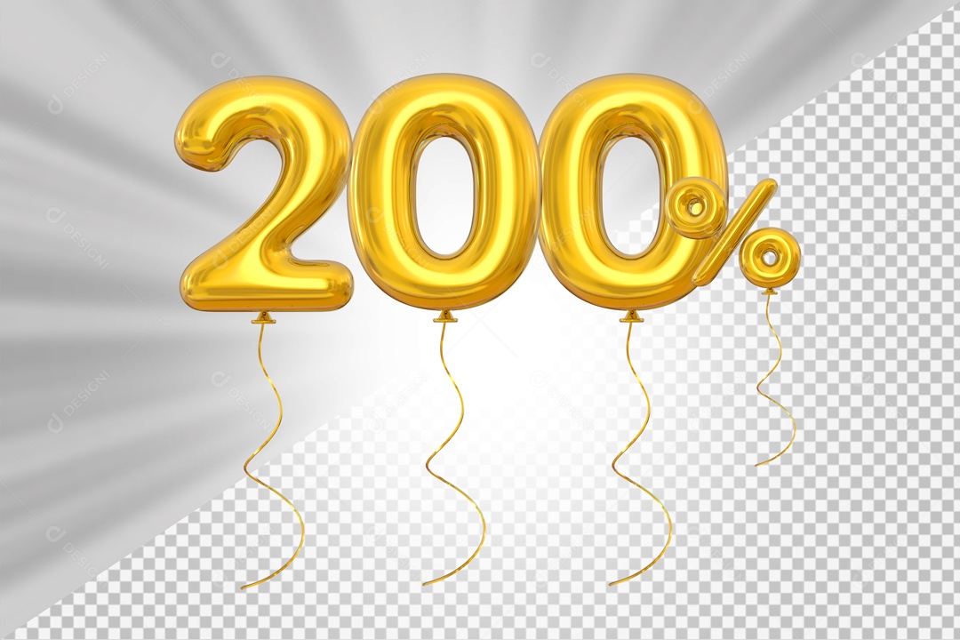 Elemento 3D Amarelo 200% Para Composição PSD