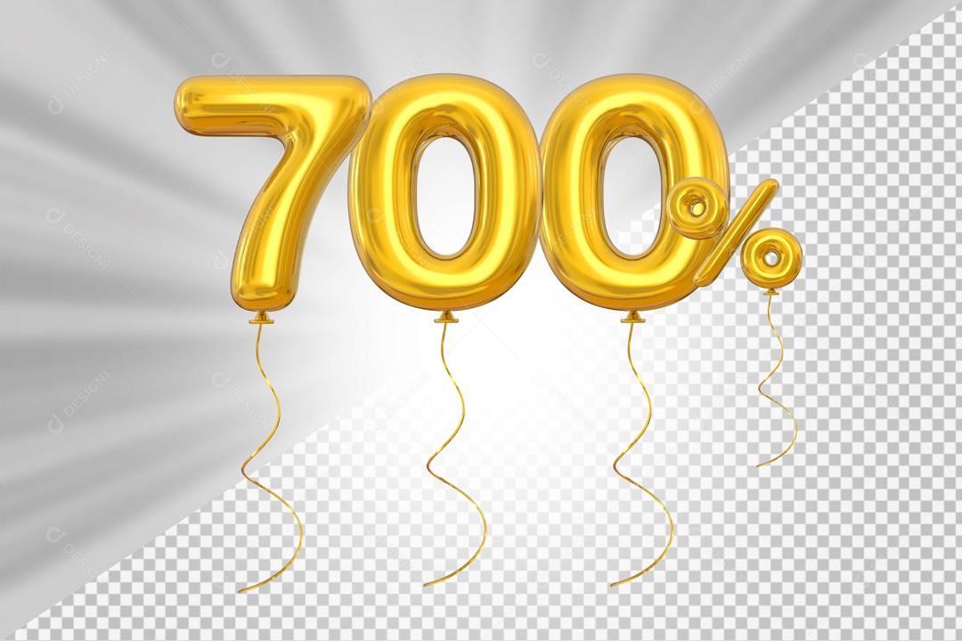 Elemento 3D Amarelo 700% Para Composição PSD