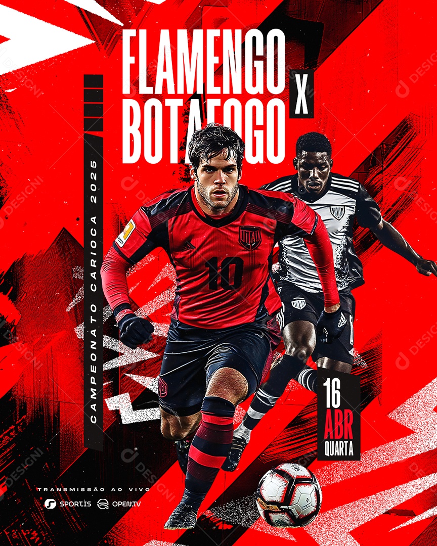 Campeonato Carioca Flamengo x Botafogo Social Media PSD Editável