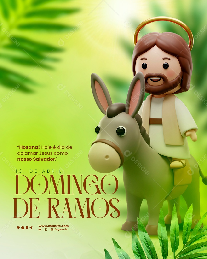 Domingo de Ramos 13 de Abril Social Media PSD Editável