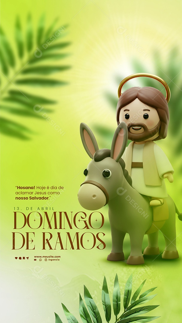 Story Domingo de Ramos 13 de Abril Social Media PSD Editável
