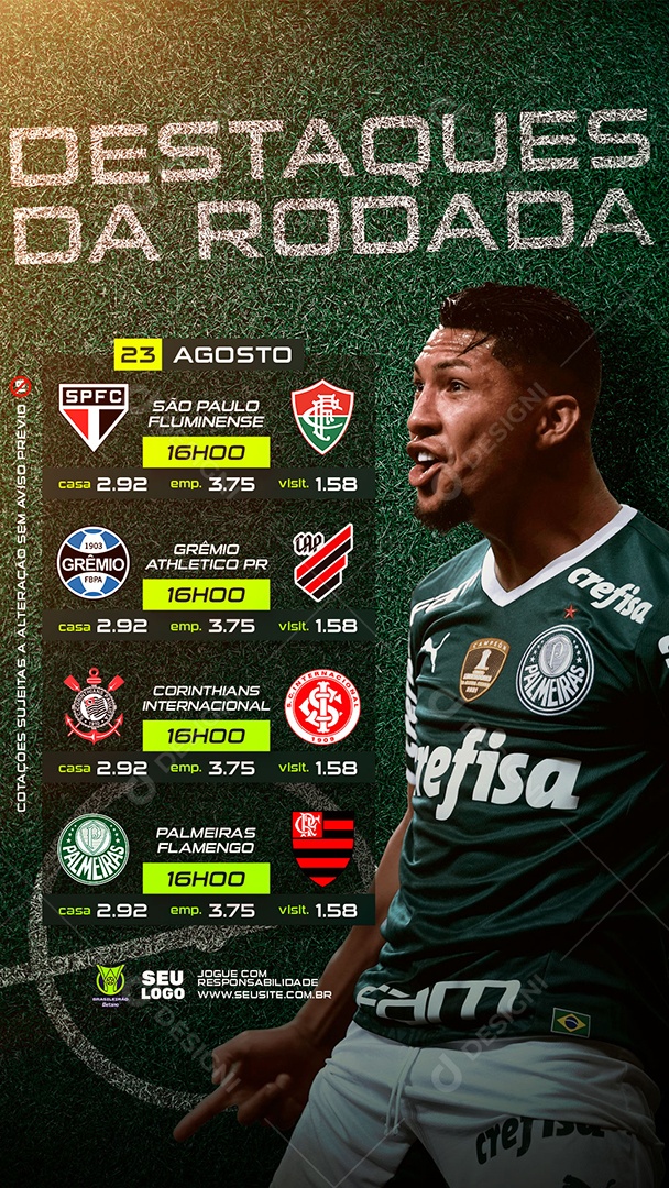 Story Casa de Apostas Destaque Da Rodada Social Media PSD Editável