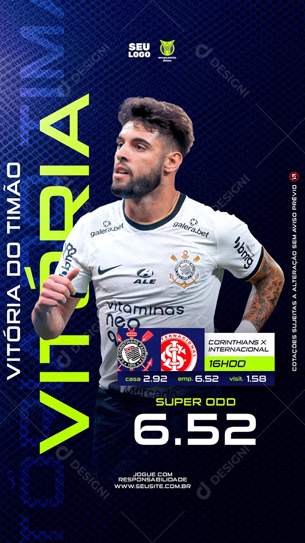 Story Casa de Apostas Vitória Do Timão Social Media PSD Editável