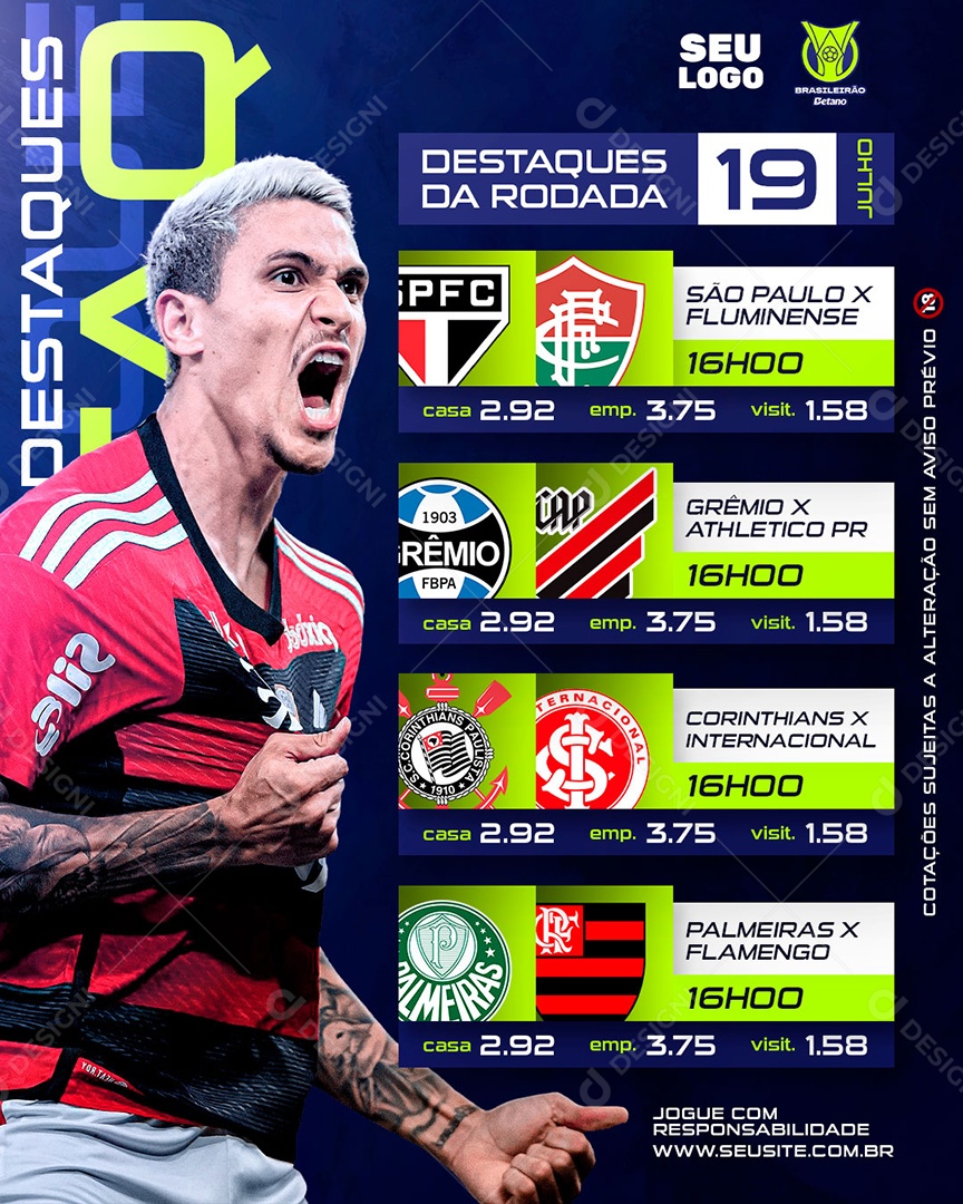 Casa de Apostas Destaques Social Media PSD Editável