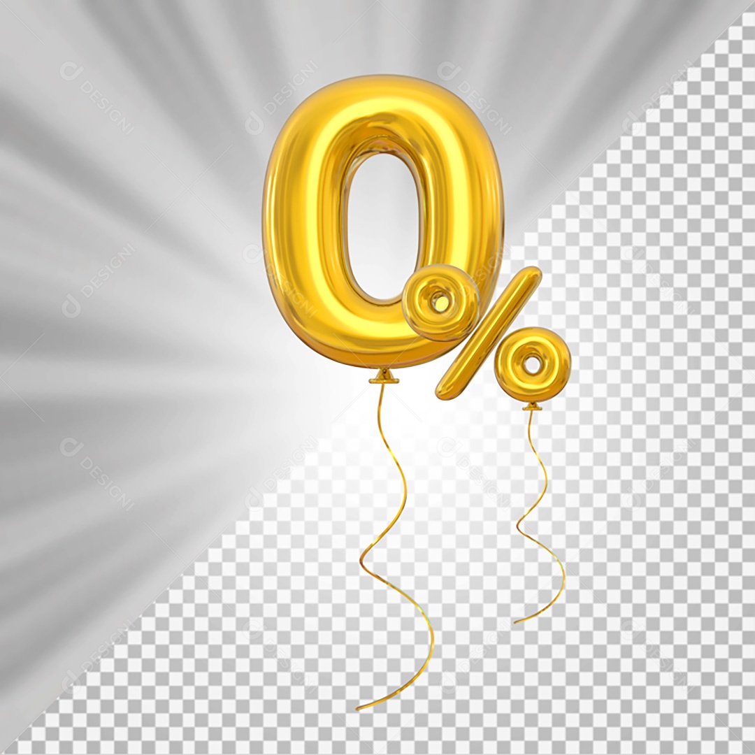 Elemento 3D Amarelo 0% Para Composição PSD