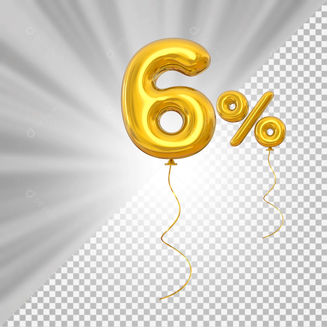 Elemento 3D Amarelo 6% Para Composição PSD