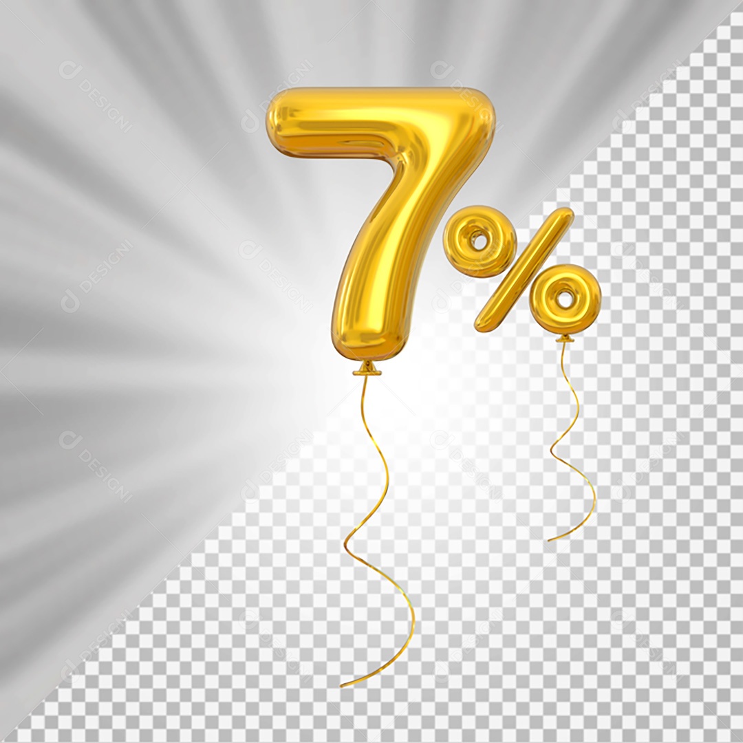 Elemento 3D Amarelo 7% Para Composição PSD