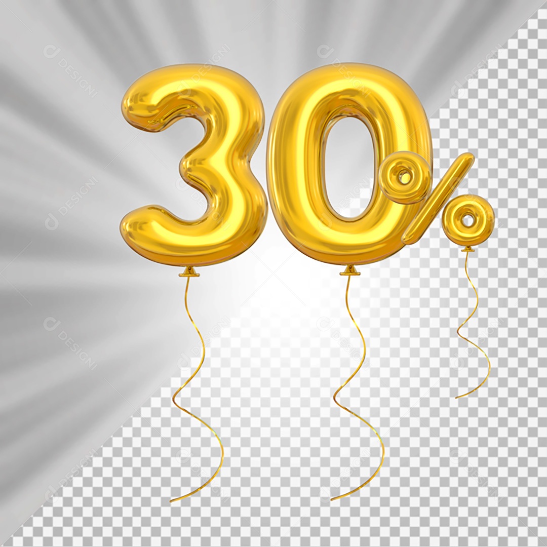 Elemento 3D Amarelo 30% Para Composição PSD