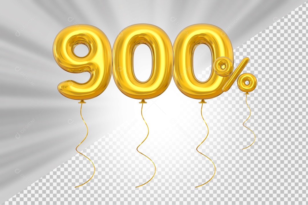 Elemento 3D Amarelo 900% Para Composição PSD