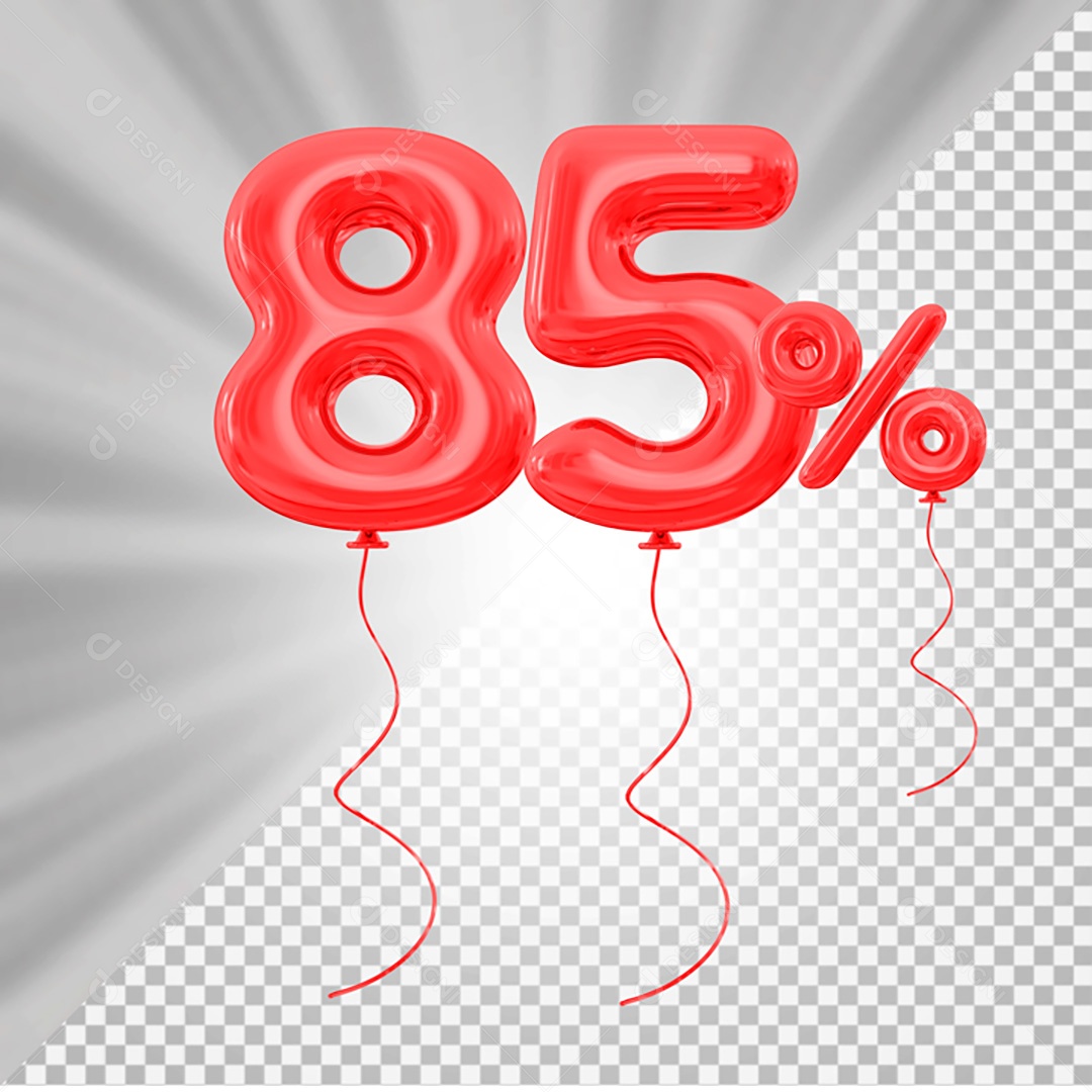 Elemento 3D Vermelho 85% Para Composição PSD