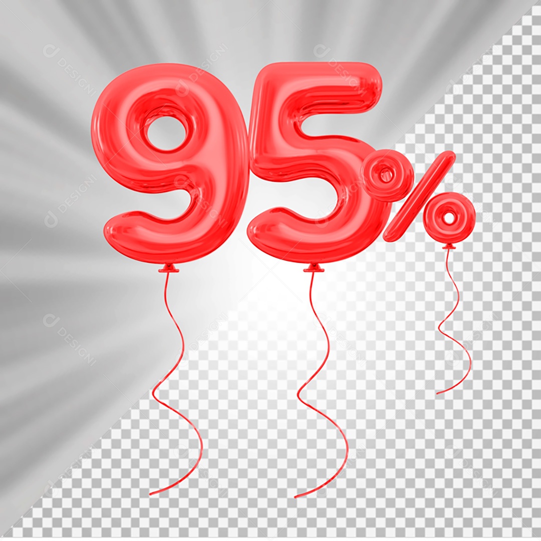 Elemento 3D Vermelho 95% Para Composição PSD