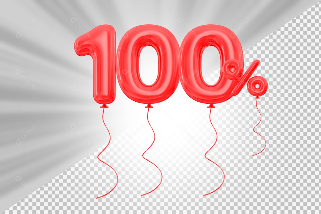 Elemento 3D Vermelho 100% Para Composição PSD