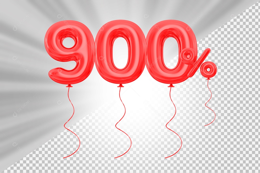 Elemento 3D Vermelho 900% Para Composição PSD