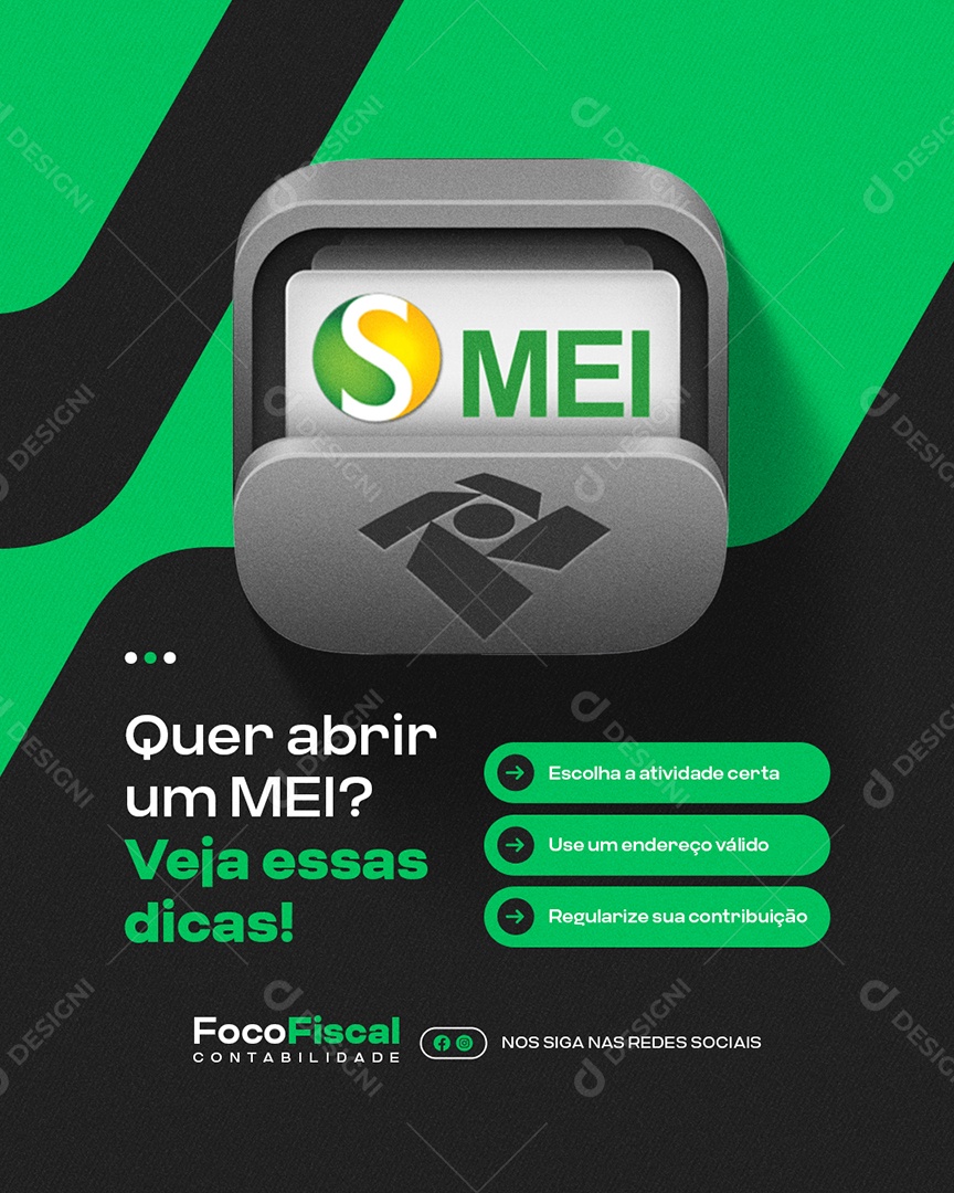 Contabilidade Quer Abrir um MEI Social Media PSD Editável
