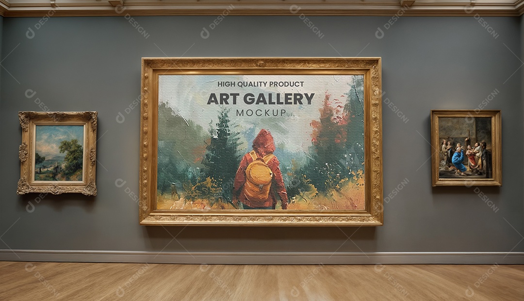 Mockup Galeria de Arte PSD Editável