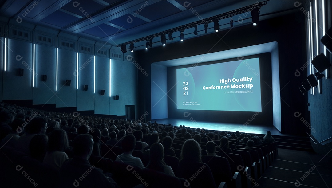 Mockup de Sala de Conferência PSD Editável