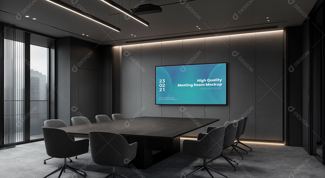 Sala de Reunião Mockup PSD Editável