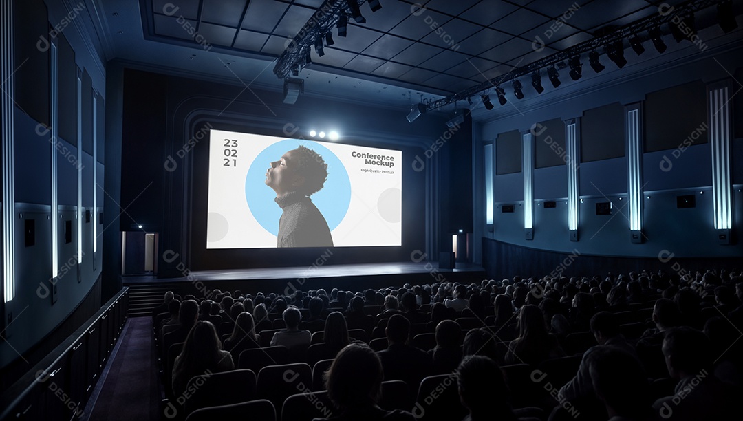 Sala de Conferência Mockup PSD Editável