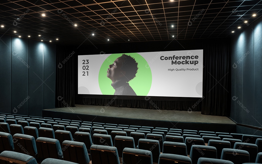 Sala de Conferência Mockup PSD Editável