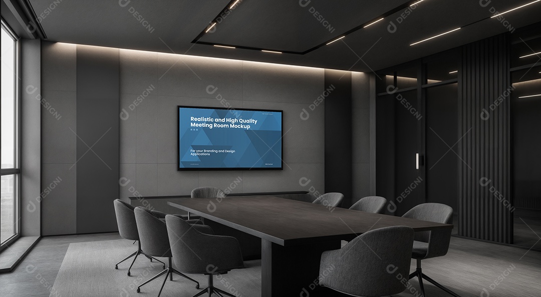 Sala de Reunião Mockup PSD Editável