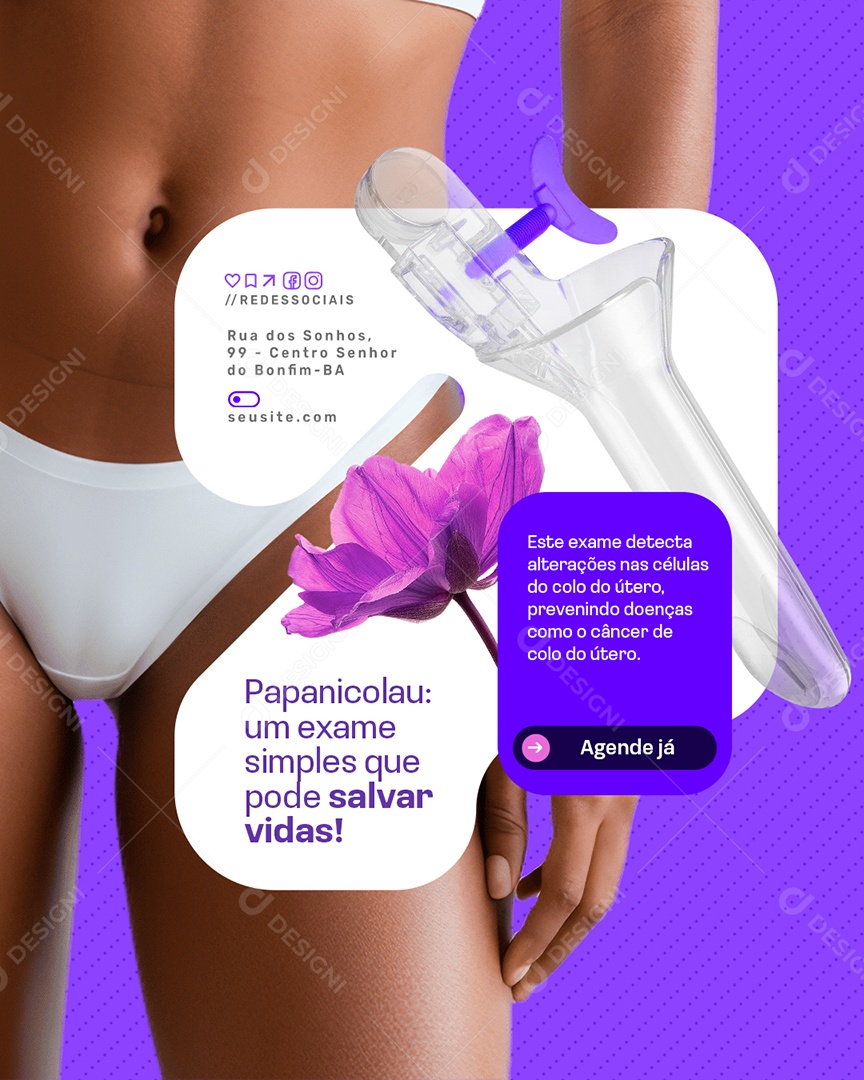 Ginecologista Papanicolau Um Exame Simples Social Media PSD Editável