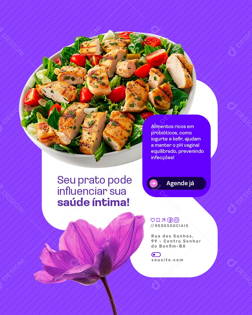 Ginecologista Seu Prato Pode Influenciar sua Saúde Íntima Social Media PSD Editável