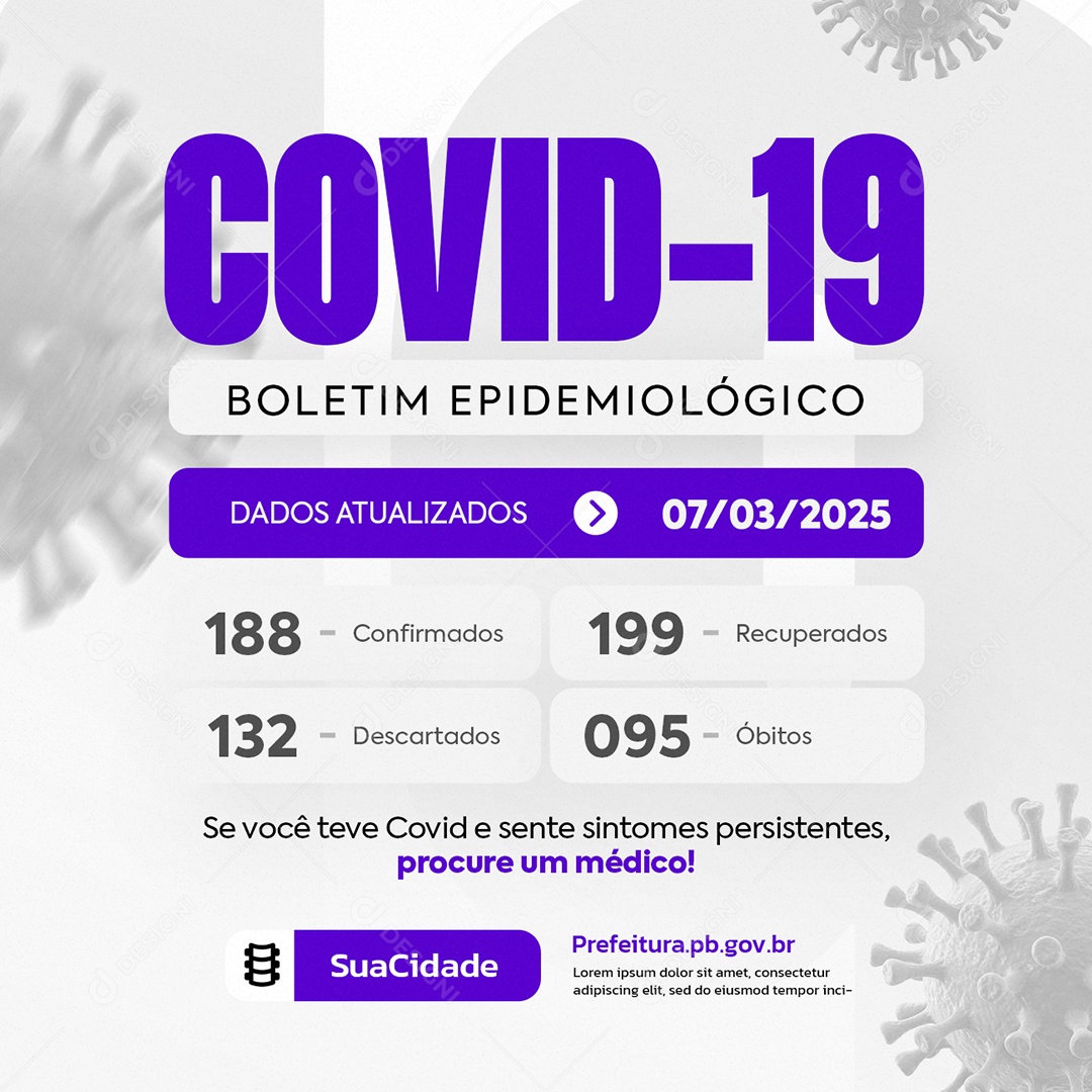 Covid-19 Boletim Epidemiológico Social Media PSD Editável