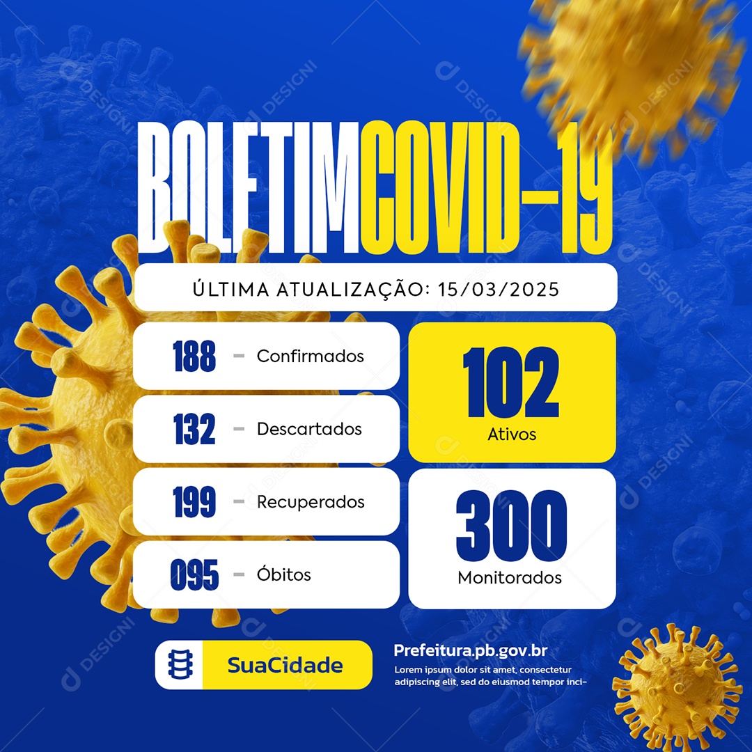 Boletim Covid-19 Última Atualização Social Media PSD Editável