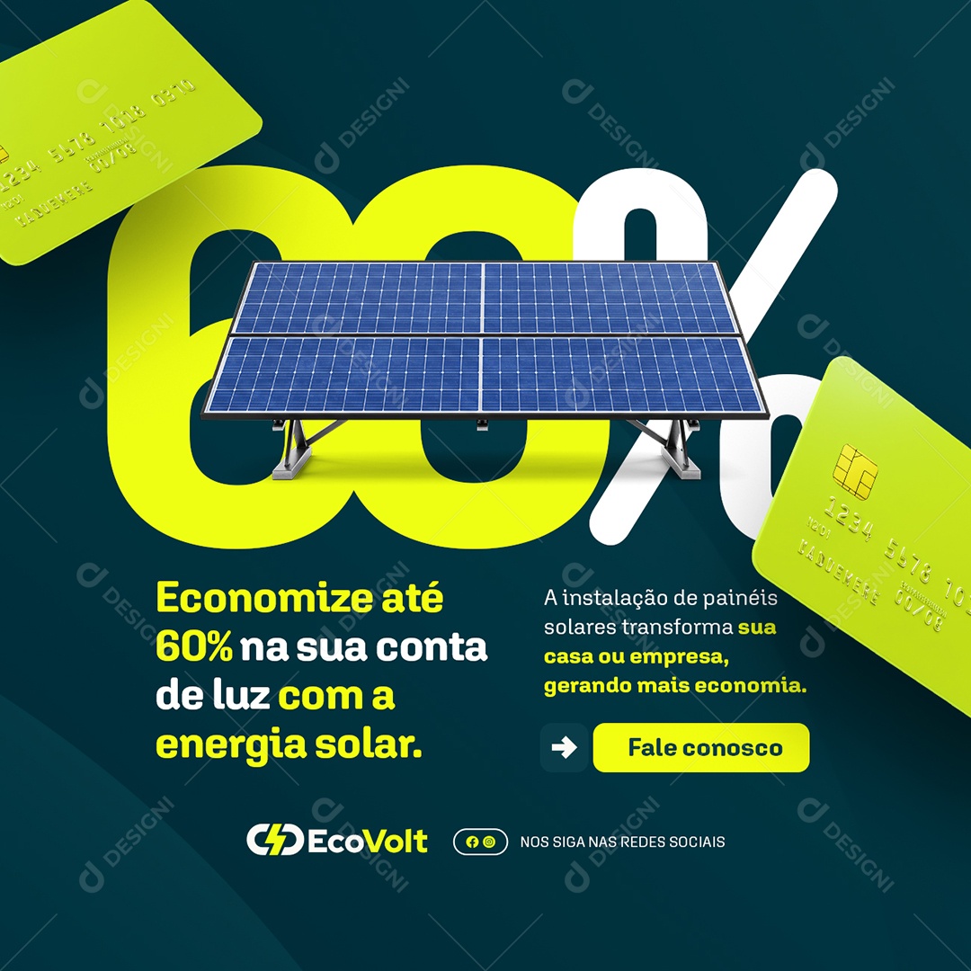 Energia Solar Economize Social Media PSD Editável