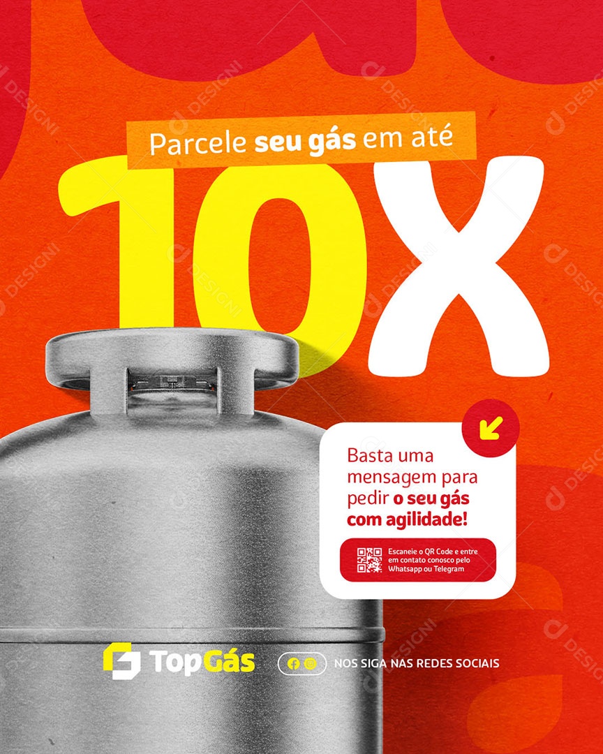 Distribuidora de Gás Parcele seu Gás Social Media PSD Editável