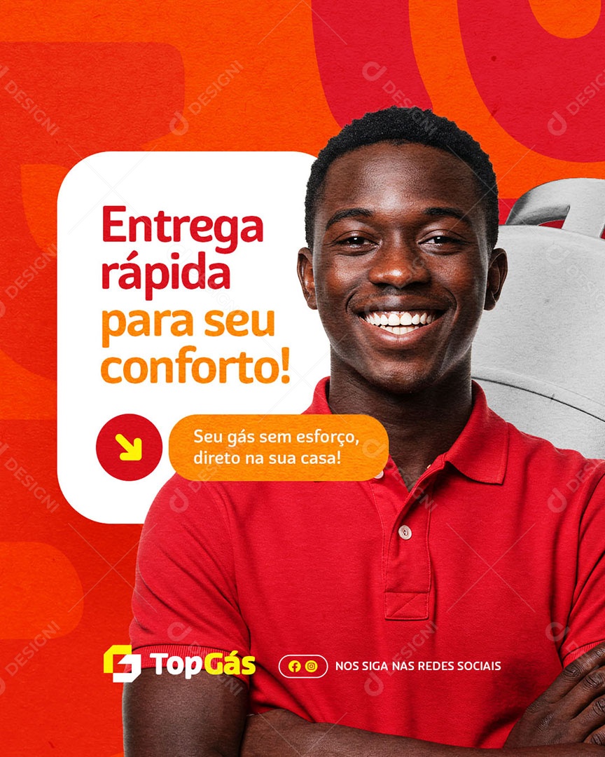 Distribuidora de Gás Entrega Rápida Social Media PSD Editável
