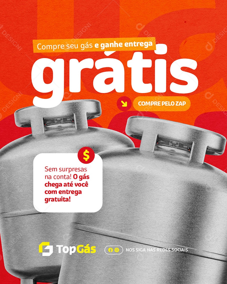 Distribuidora de Gás Compre seu Gás e Ganhe Entrega Social Media PSD Editável