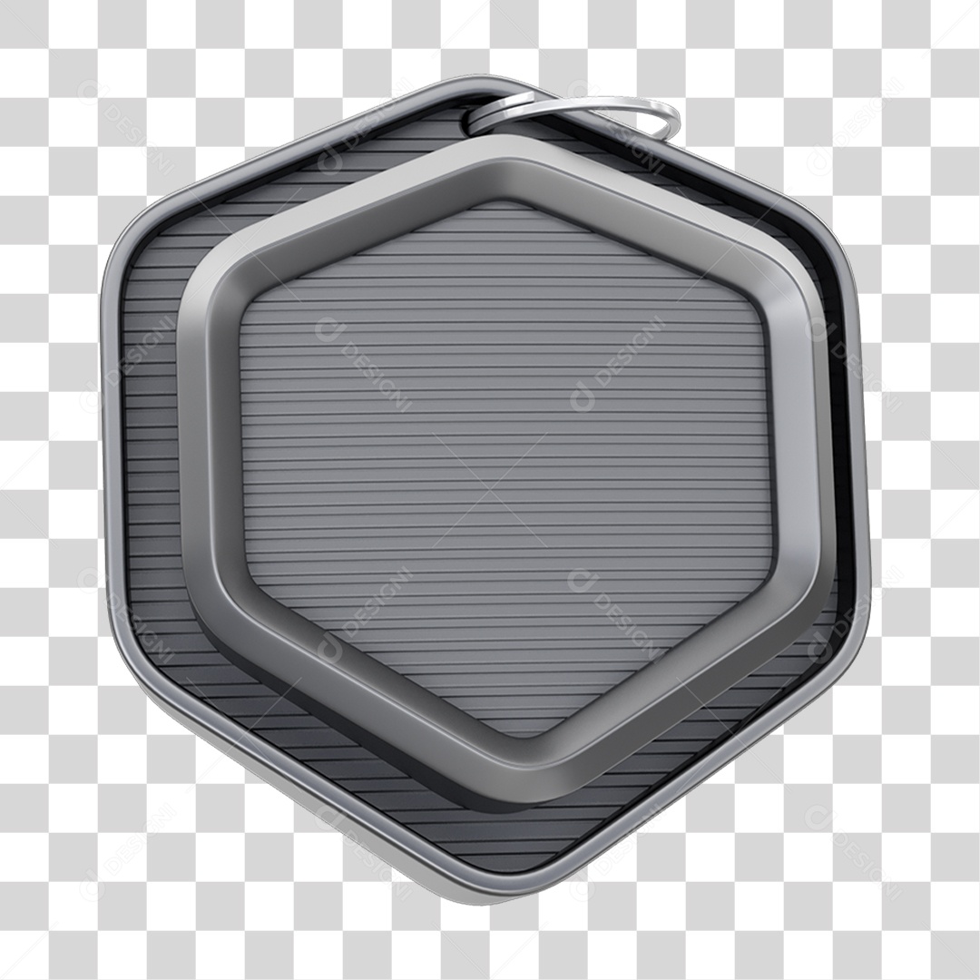 Placa de Metal Elemento 3D PNG Transparente