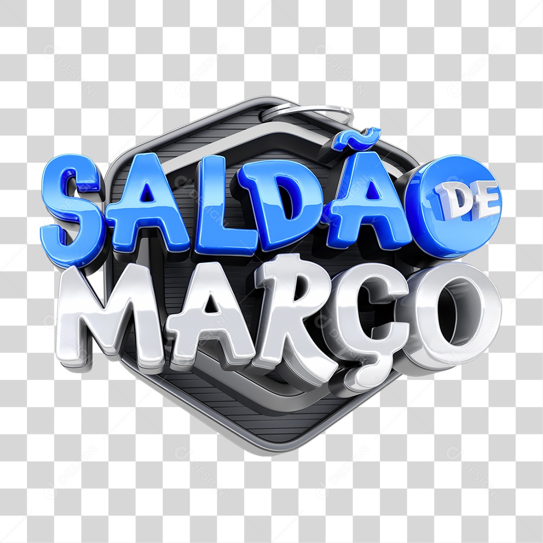 Selo 3D Saldão de Março PNG Transparente