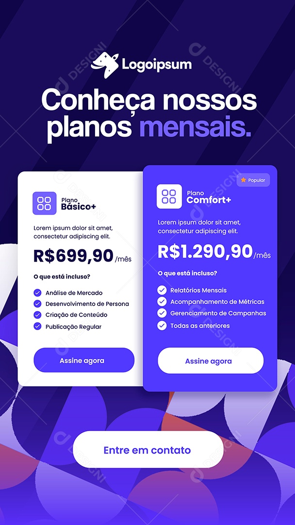 Story Agência de Marketing Conheça Nossos Planos Mensais Social Media PSD Editável